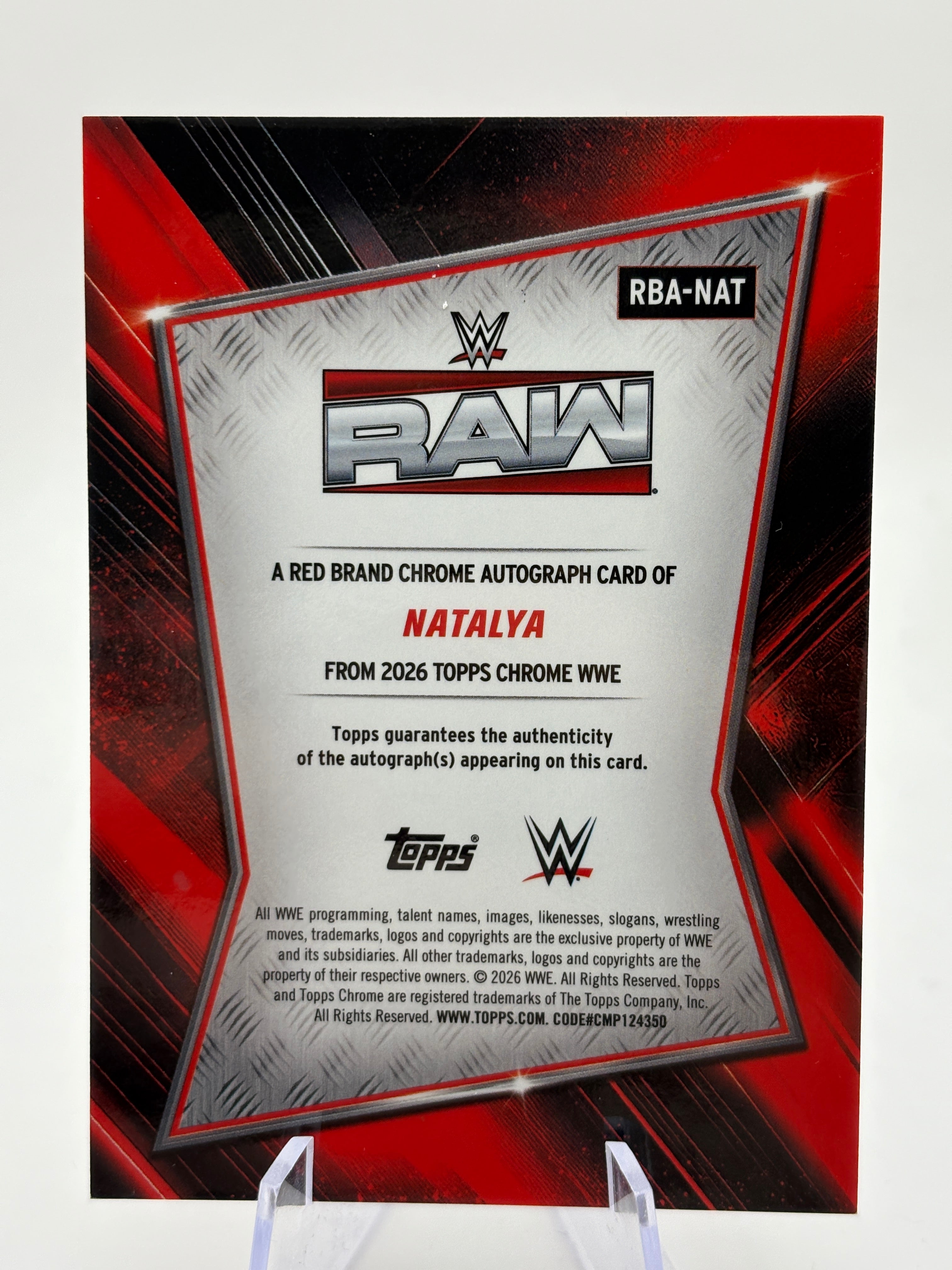 Natalya 2026 Topps Chrome WWE Orange Geometric Red Brand Auto /25 FRENLY BRICKS - Open 7 Days